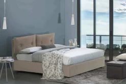 Letti Matrimoniali|Letti Contenitore > Dmora Letto matrimoniale contenitore tortora 175x205cm design - Alastorn Grigio