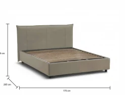 Letti Matrimoniali|Letti Contenitore > Dmora Letto matrimoniale contenitore tortora 175x205cm imbottito - Nessuna Grigio