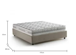 Letti Matrimoniali|Letti Contenitore > Dmora Letto matrimoniale contenitore tortora 175x205cm moderno - Andyymion Grigio Tortora