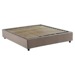 Letti Matrimoniali|Letti Contenitore > Dmora Letto matrimoniale contenitore tortora 175x205cm moderno - Andyymion Grigio Tortora