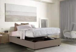 Letti Matrimoniali|Letti Contenitore > Dmora Letto matrimoniale contenitore tortora 175x205cm moderno - Andyymion Grigio Tortora