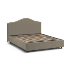 Letti Matrimoniali|Letti Contenitore > Dmora Letto matrimoniale contenitore tortora 175x205cm rivestimento lavabile - Anassimene Grigio Tortora