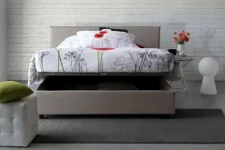 Letti Matrimoniali|Letti Contenitore > Dmora Letto matrimoniale contenitore tortora 175x205cm salvaspazio - Akio Grigio Tortora