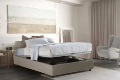Letti Matrimoniali|Letti Contenitore > Dmora Letto matrimoniale contenitore tortora 175x205cm sfoderabile - Adelfia Grigio