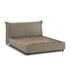 Letti Matrimoniali|Letti Contenitore > Dmora Letto matrimoniale contenitore tortora 175x215cm - Verdite Grigio Tortora