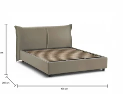Letto matrimoniale contenitore tortora 175x205cm struttura in legno - Alabaster