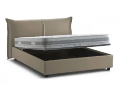 Letto matrimoniale contenitore tortora 175x205cm struttura in legno - Alabaster