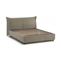 Letti Matrimoniali|Letti Contenitore > Dmora Letto matrimoniale contenitore tortora 175x215cm comodo - Aishia Grigio Tortora