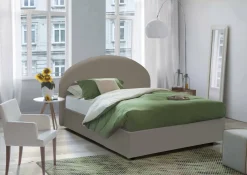 Letti Matrimoniali|Letti Contenitore > Dmora Letto matrimoniale contenitore tortora 175x215cm con testiera imbottita - Geras Grigio Tortora