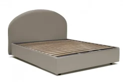 Letto matrimoniale contenitore tortora 175x215cm con testiera arrotondata - Ayur