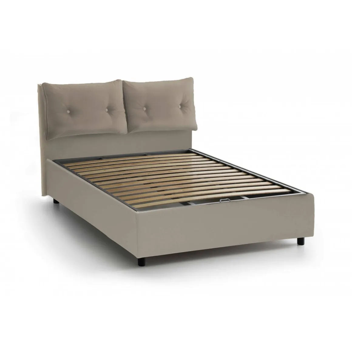 Letti Matrimoniali|Letti Contenitore > Dmora Letto matrimoniale contenitore tortora 175x215cm elegante - Alborella Grigio Tortora