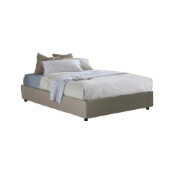 Letti Matrimoniali|Camera Da Letto > Dmora Letto matrimoniale contenitore tortora 175x215cm moderno - Arcan Grigio Tortora