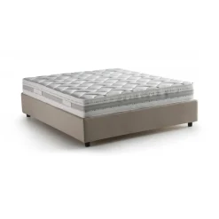 Letti Matrimoniali|Letti Contenitore > Dmora Letto matrimoniale contenitore tortora 175x215cm rivestito in ecopelle - Acrab Grigio