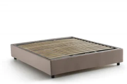 Letti Matrimoniali|Letti Contenitore > Dmora Letto matrimoniale contenitore tortora 175x215cm rivestito in ecopelle - Acrab Grigio