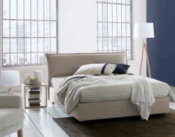 Letti Matrimoniali|Letti Contenitore > Dmora Letto matrimoniale contenitore tortora 175x215cm struttura in legno - Hackmanite Grigio