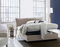 Letti Matrimoniali|Letti Contenitore > Dmora Letto matrimoniale contenitore tortora 175x215cm struttura in legno - Hackmanite Grigio