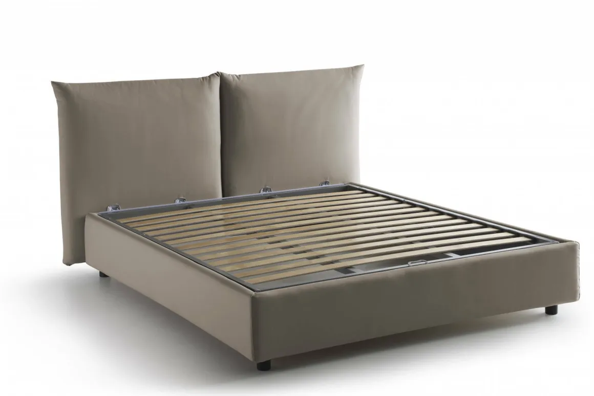 Letto matrimoniale contenitore tortora 190x215cm - Arpino