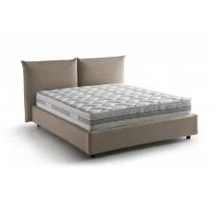 Letti Matrimoniali|Letti Contenitore > Dmora Letto matrimoniale contenitore tortora 190x225cm rivestito in tessuto - Aghineo Grigio Tortora