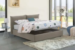 Letto matrimoniale contenitore tortora 190x225cm - Arcole