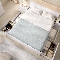 Letto matrimoniale economico bianco 160x197cm - Angus