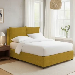 Letti Matrimoniali|Letti Contenitore > Dmora Letto Matrimoniale Sfoderabile Contenitore, Dimensione Materasso 160x190 cm - Soliera Giallo Ocra