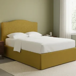 Letti Matrimoniali|Letti Contenitore > Dmora Letto Matrimoniale Sfoderabile Contenitore, Dimensione Materasso 160x200 cm - Argentina Giallo Ocra