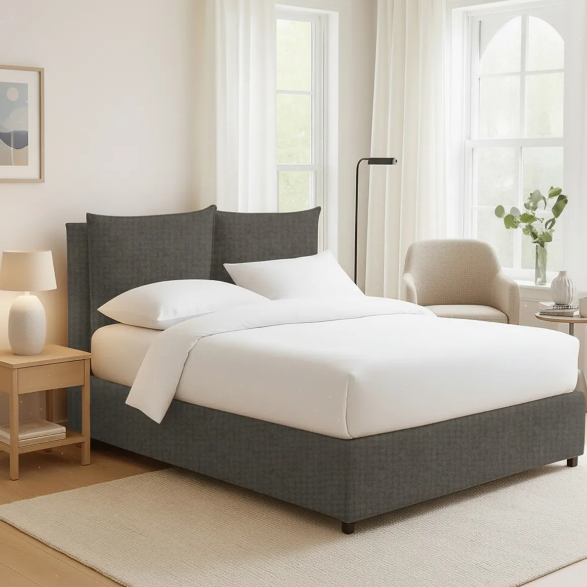 Letti Matrimoniali|Letti Contenitore > Dmora Letto Matrimoniale Sfoderabile Contenitore, Dimensione Materasso 160x190 cm Made in Italy - Soliera Grigio Antracite