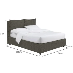 Letti Matrimoniali|Letti Contenitore > Dmora Letto Matrimoniale Sfoderabile Contenitore, Dimensione Materasso 160x190 cm Made in Italy - Soliera Grigio Antracite