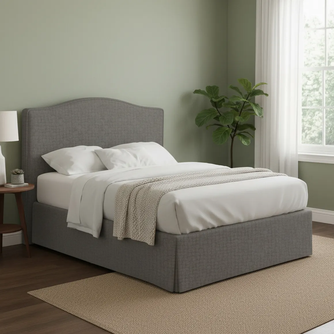 Letto Matrimoniale Grigio Antracite Sfoderabile Contenitore, Dimensione Materasso 160x190 cm Made in Italy - Turania
