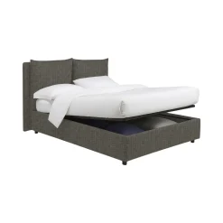 Letti Contenitore > Dmora Letto Matrimoniale Sfoderabile Contenitore, Dimensione Materasso 160x200 cm Made in Italy - Frinco Grigio Antracite