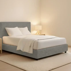 Letto Matrimoniale Grigio Cenere Sfoderabile Contenitore, Dimensione Materasso 160x190 cm - Fasanella