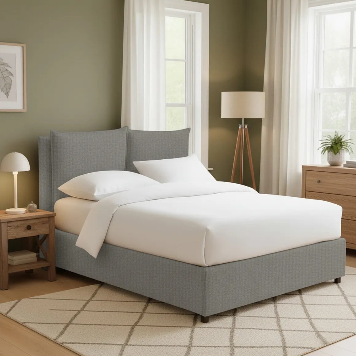 Letto Matrimoniale Grigio Cenere Sfoderabile Contenitore, Dimensione Materasso 160x200 cm - Davoli