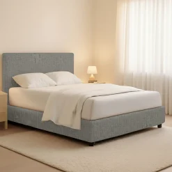 Letti Contenitore > Dmora Letto Matrimoniale Sfoderabile Contenitore, Dimensione Materasso 160x200 cm - Melilli Grigio Cenere