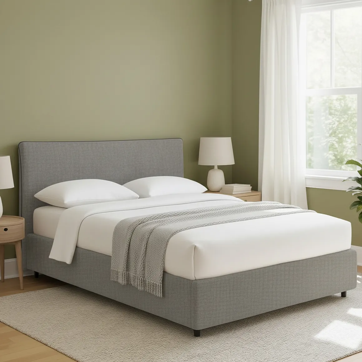 Letto Matrimoniale Grigio Cenere Sfoderabile Contenitore, Dimensione Materasso 160x200 cm - Peia