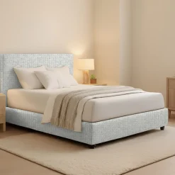 Letti Matrimoniali|Letti Contenitore > Dmora Letto Matrimoniale Sfoderabile Contenitore, Dimensione Materasso 160x200 cm - Melilli Grigio Chiaro