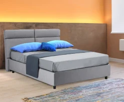 Letti Matrimoniali > Dmora Letto Matrimoniale Materasso Incluso Sfoderabile, Contenitore Made in Italy - Bedero Grigio