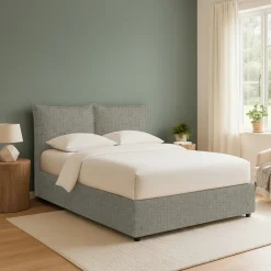 Letti Matrimoniali|Letti Contenitore > Dmora Letto Matrimoniale Sfoderabile Contenitore, Dimensione Materasso 160x190 cm Made in Italy - Calcio Grigio Sabbia