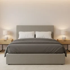 Letti Matrimoniali|Letti Contenitore > Dmora Letto Matrimoniale Sfoderabile Contenitore, Dimensione Materasso 160x190 cm Made in Italy - Riesi Grigio Sabbia