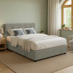 Letti Matrimoniali|Letti Contenitore > Dmora Letto Matrimoniale Sfoderabile Contenitore, Dimensione Materasso 160x200 cm Made in Italy - Orgiano Grigio Sabbia