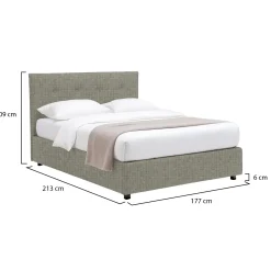 Letti Matrimoniali|Letti Contenitore > Dmora Letto Matrimoniale Sfoderabile Contenitore, Dimensione Materasso 160x200 cm Made in Italy - Orgiano Grigio Sabbia