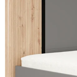 Letti Matrimoniali > Dmora Letto Matrimoniale Grigio Scuro Marrone Rovere Dimensione Materasso 180x200 cm Peso Supportato 200 kg, Matrimoniale - Banff Marrone Rovere, Grigio Scuro