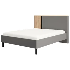 Letti Matrimoniali > Dmora Letto Matrimoniale Grigio Scuro Marrone Rovere Dimensione Materasso 180x200 cm Peso Supportato 200 kg, Matrimoniale - Banff Marrone Rovere, Grigio Scuro