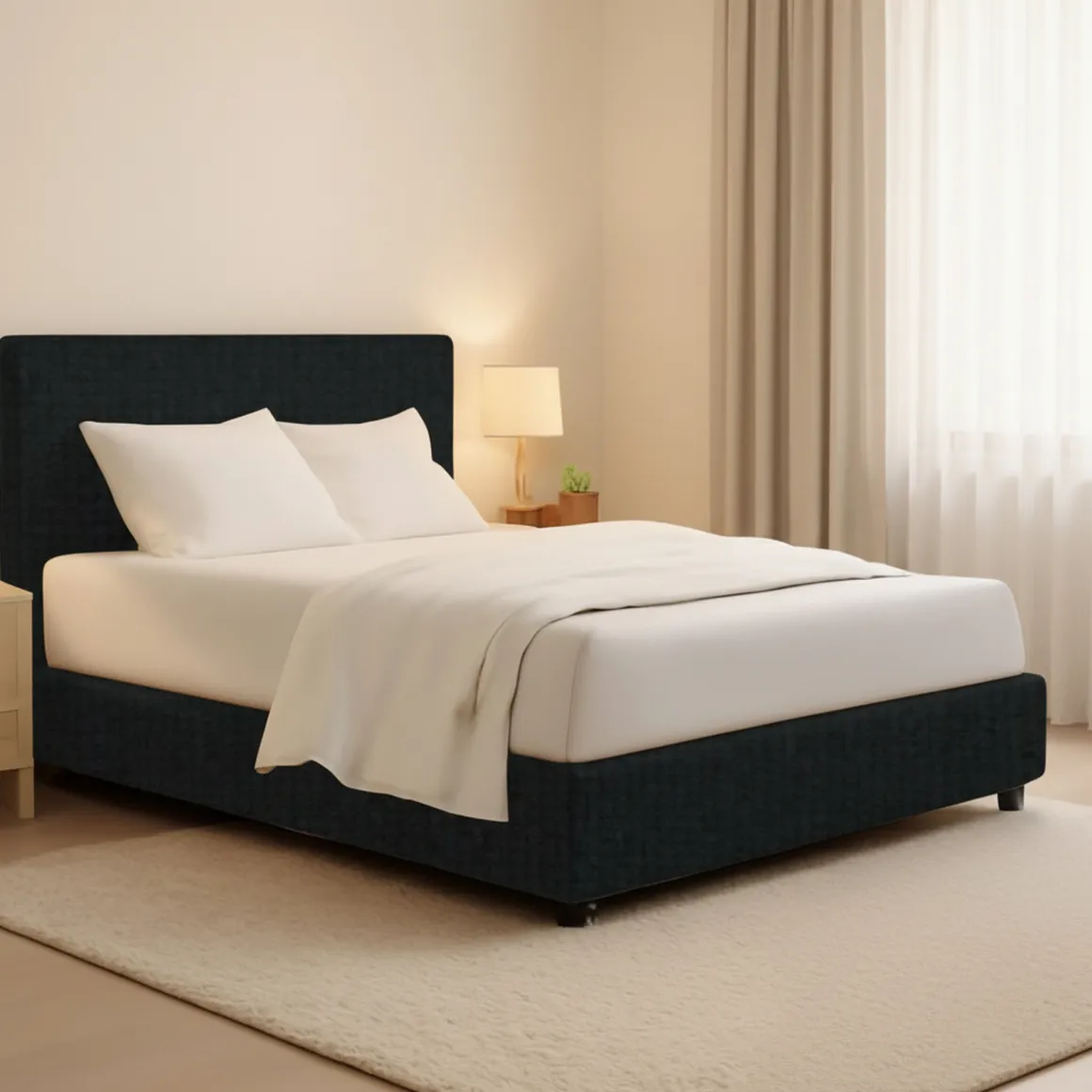 Letti Matrimoniali|Letti Contenitore > Dmora Letto Matrimoniale Sfoderabile Contenitore, Dimensione Materasso 160x190 cm - Issime Grigio Scuro