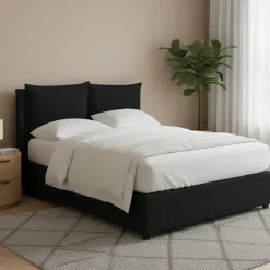 Letti Matrimoniali|Letti Contenitore > Dmora Letto Matrimoniale Sfoderabile Contenitore, Dimensione Materasso 160x190 cm - Soliera Grigio Scuro