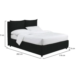 Letti Matrimoniali|Letti Contenitore > Dmora Letto Matrimoniale Sfoderabile Contenitore, Dimensione Materasso 160x190 cm - Soliera Grigio Scuro