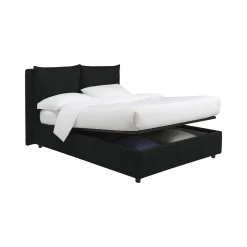 Letti Matrimoniali|Letti Contenitore > Dmora Letto Matrimoniale Sfoderabile Contenitore, Dimensione Materasso 160x190 cm - Soliera Grigio Scuro