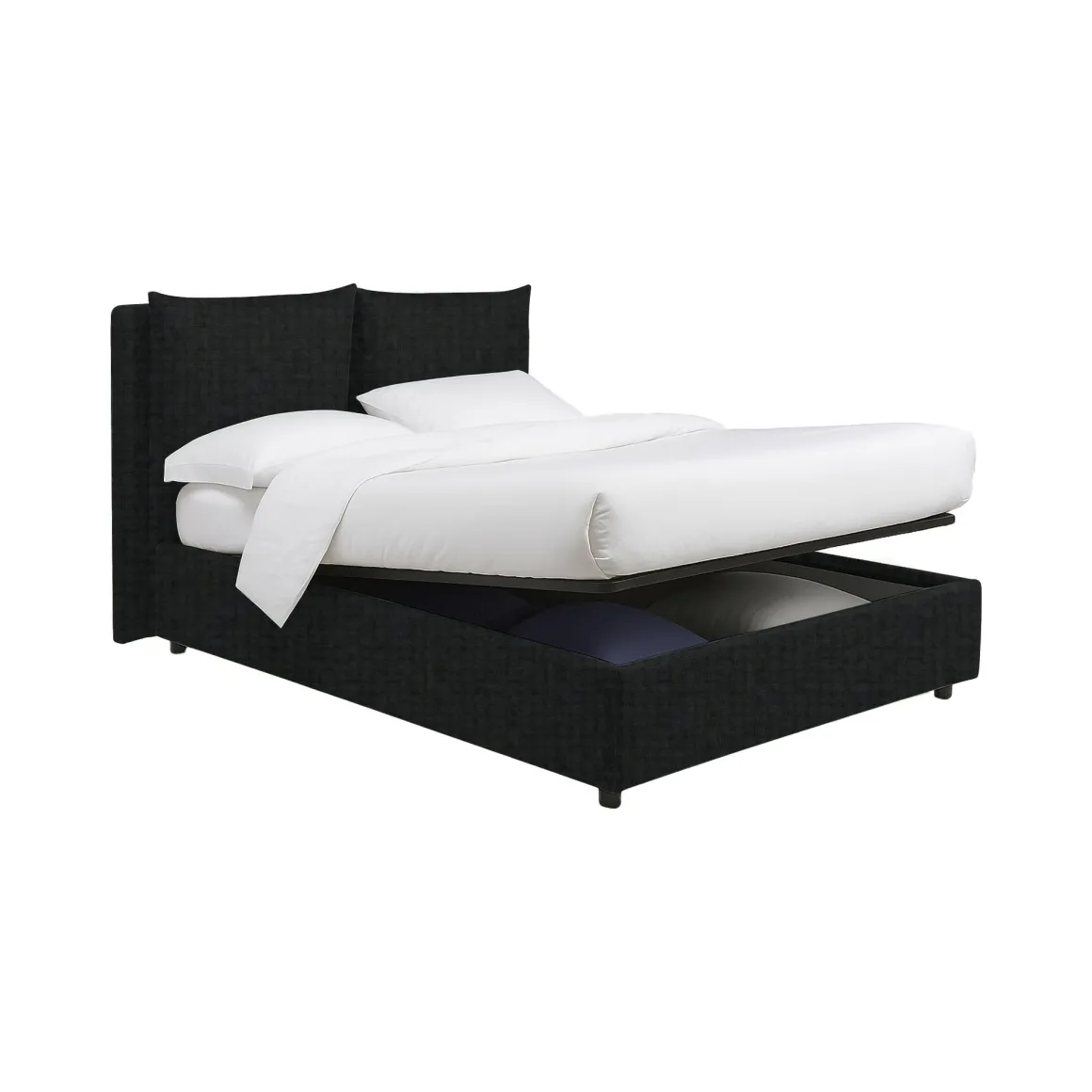 Letti Matrimoniali|Letti Contenitore > Dmora Letto Matrimoniale Sfoderabile Contenitore, Dimensione Materasso 160x190 cm - Soliera Grigio Scuro
