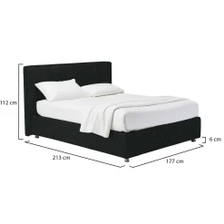 Letti Matrimoniali|Letti Contenitore > Dmora Letto Matrimoniale Sfoderabile Contenitore, Dimensione Materasso 160x200 cm - Melilli Grigio Scuro
