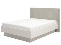 Letto Matrimoniale Grigio Tortora Testiera Imbottita Effetto Velluto Dimensione Materasso 160x200 cm, Peso Supportato 200 kg - Caprezzo