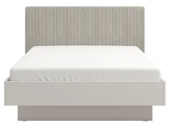 Letto Matrimoniale Grigio Tortora Testiera Imbottita Effetto Velluto Dimensione Materasso 160x200 cm, Peso Supportato 200 kg - Caprezzo